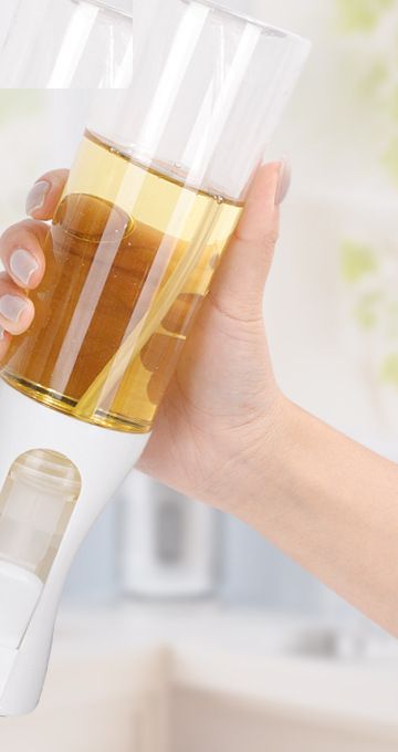 Glass oil sprayer in use