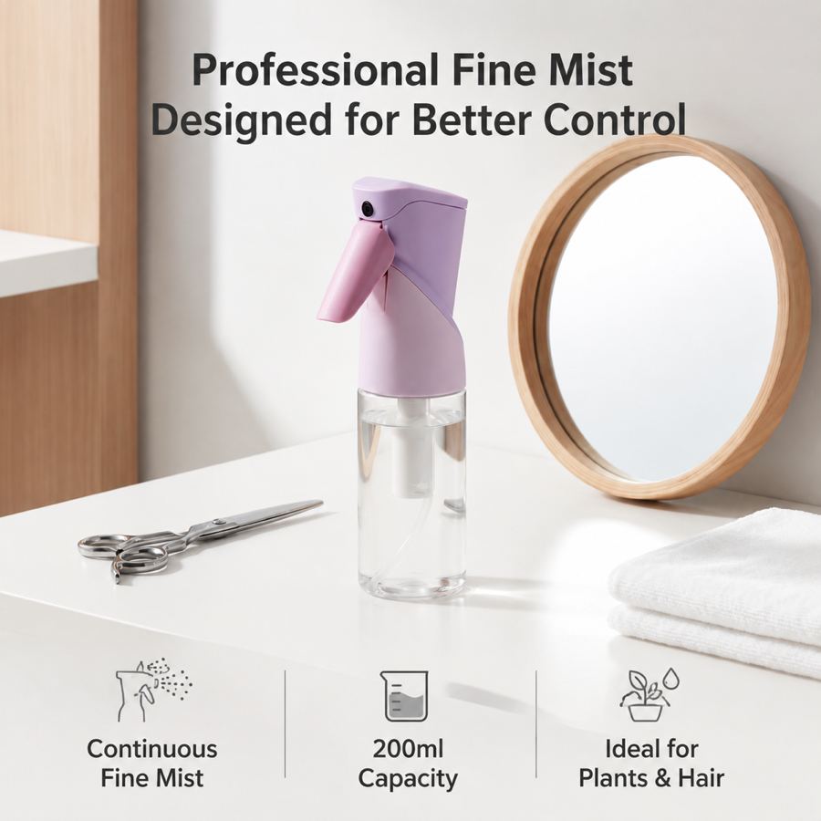 Cooking oil spray bottle in action — fine mist for air fryer recipes